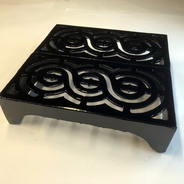 REG12 - Pair of Regency Scroll 12x6 cast iron air bricks to create 12x12 painted black