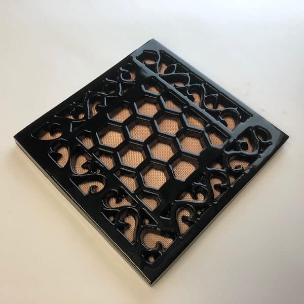 Cast Iron 8x8 inch Heritage Vent and Drain Grilles - HER8 - UNDrilled with Mesh