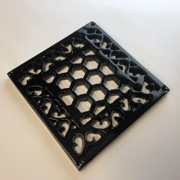 Cast Iron 8x8 inch Heritage Vent and Drain Grilles - HER8 - Drilled without Mesh